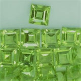 Peridot Square Cut Gem Lime Green Pakistan Natural Stones