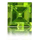 Peridot Square Cut Gem Lime Green Pakistan Natural Stones