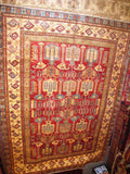 PERSIAN ORIENTAL CARPET rug khazar bukhara afghan afghanistan 5x8 hand knotted 100% wool traditional bed living room red patu baluch new
