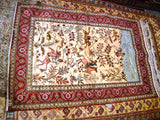 PERSIAN ORIENTAL CARPET rug mongol mongolian hunting riding genghis khan afghan 4x6 handmade 100% wool turkmen new bed living room patu topi