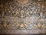 PERSIAN CARPET ORIENTAL rug genuine kashan iran iranian 8x11 400 kpsi 100% wool traditional beautiful huge bed living room large navy blue